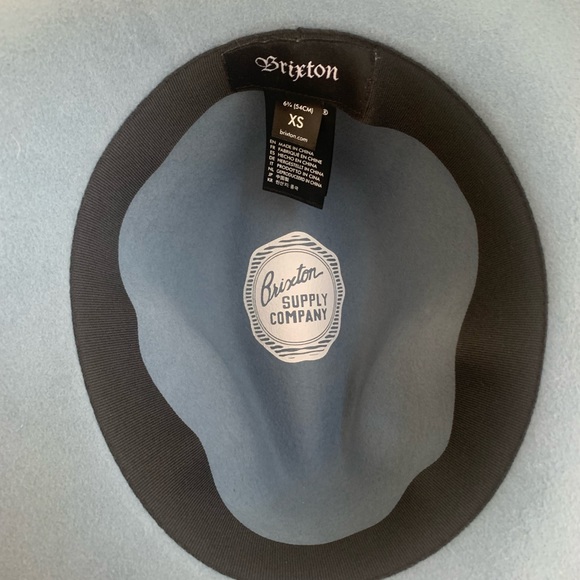 Brixton Piper Hat Smoke Blue Wool Hat Ribbon Bow XS - Picture 4 of 4